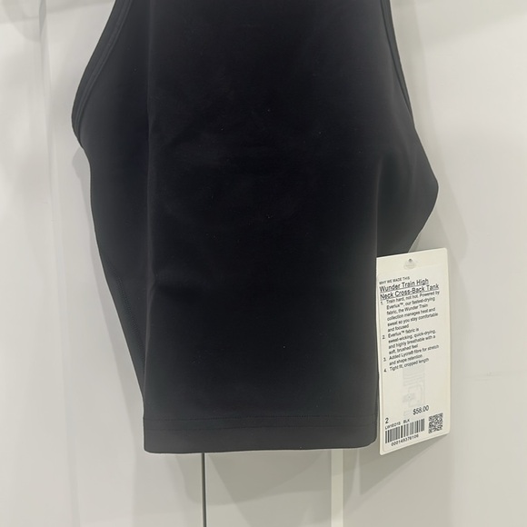 Lululemon Wunder Train High-Neck Cross-Back, Black, size 2 NWT. - Picture 3 of 7